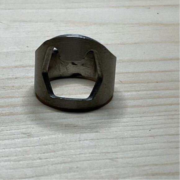 Titanium Steel Bottle Opener Ring For Men - Picture 4 of 6
